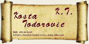 Kosta Todorović vizit kartica